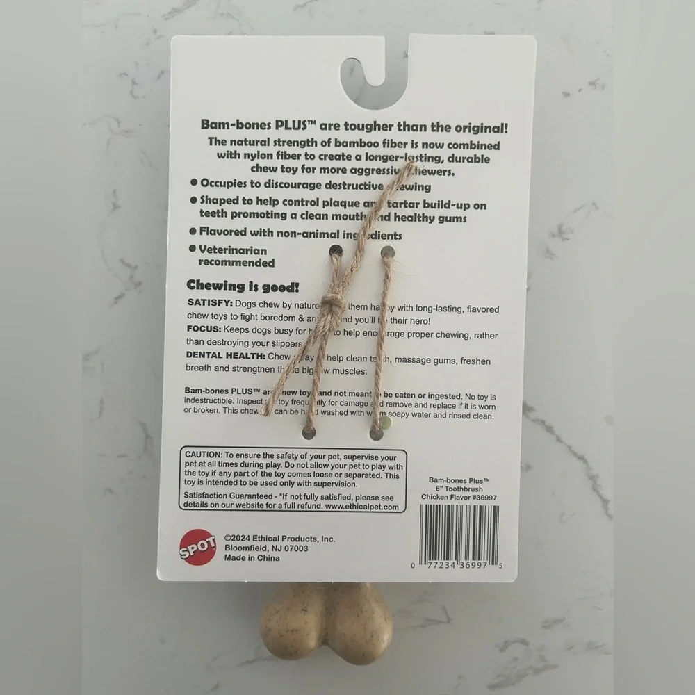 Spot Bam-bones Plus Chew Toy for Dogs - Chicken Flavor- NWT